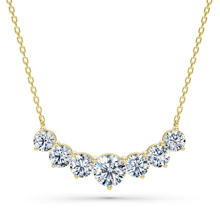 3.70cttw Lab-Grown Graduated Round Diamond Journey Bar Necklace