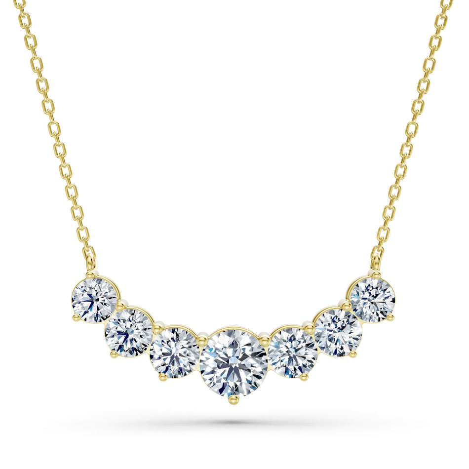 3.70cttw Lab-Grown Graduated Round Diamond Journey Bar Necklace