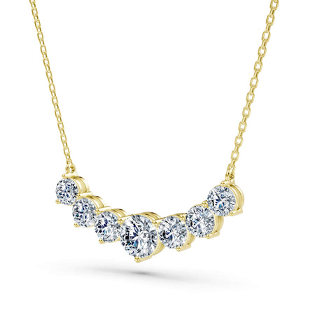 3.70cttw Lab-Grown Graduated Round Diamond Journey Bar Necklace