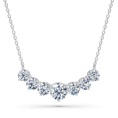 3.70cttw Lab-Grown Graduated Round Diamond Journey Bar Necklace