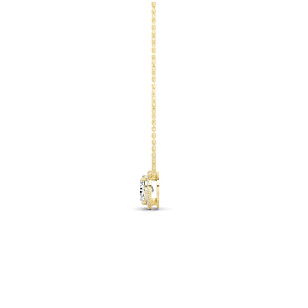 1.00cttw Lab-Grown Oval Diamond Halo Pendant Necklace