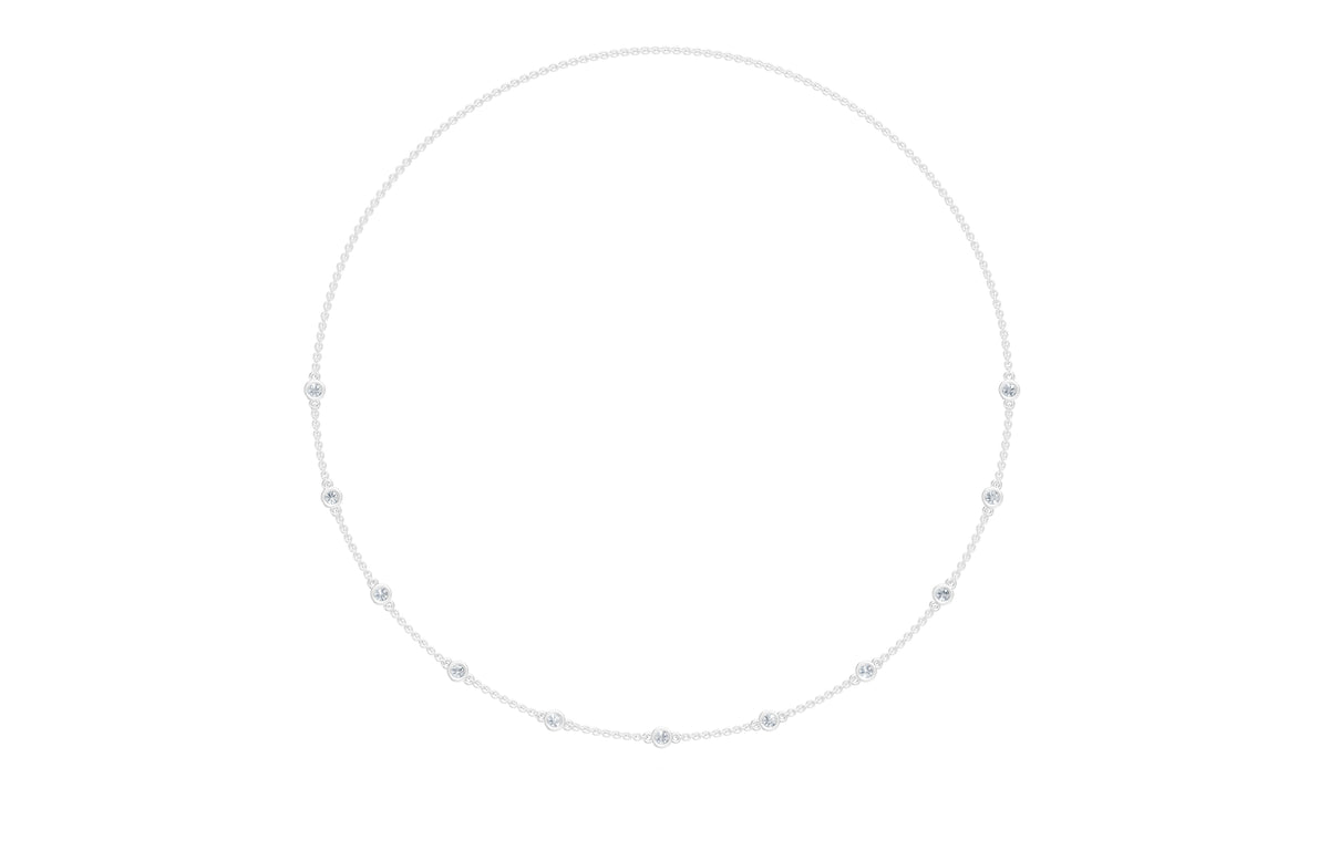 0.85cttw Lab-Grown Round Diamond Station Necklace