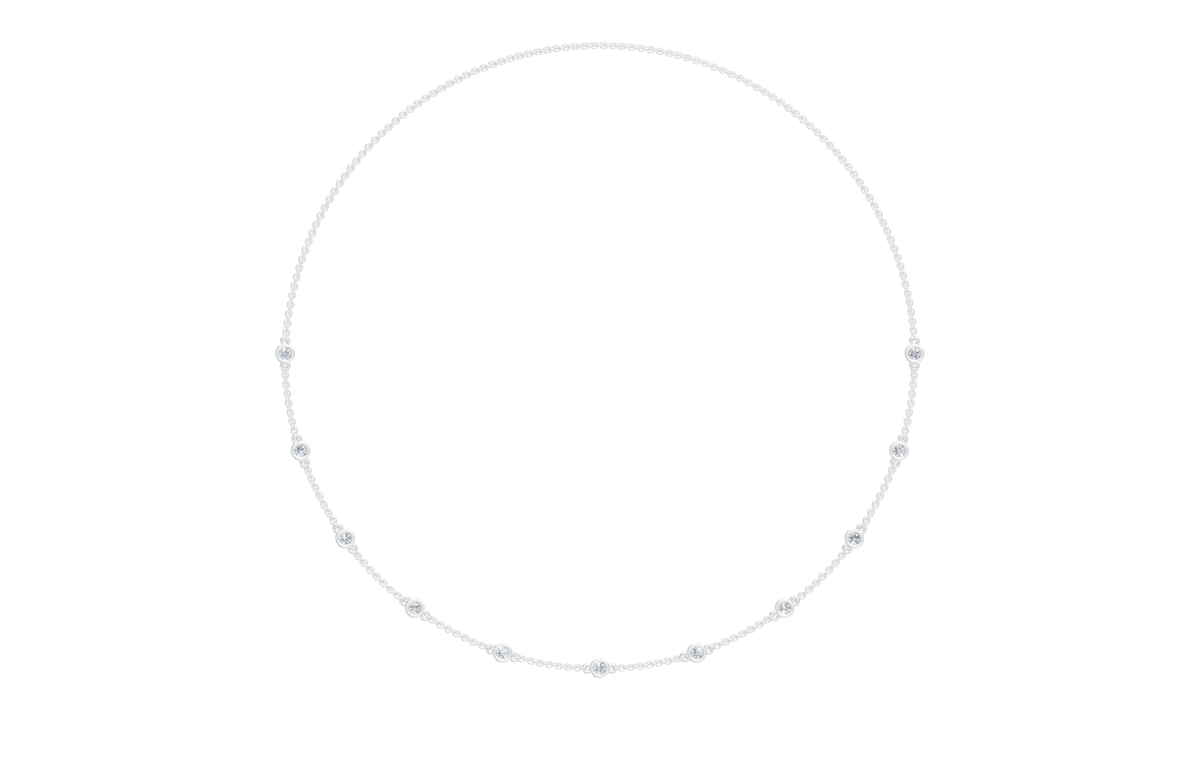 0.85cttw Lab-Grown Round Diamond Station Necklace