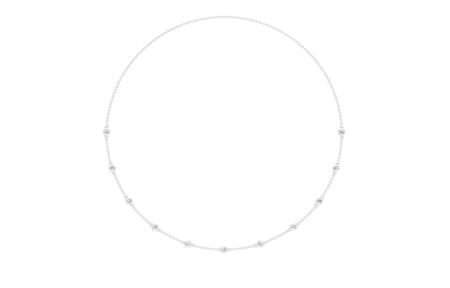 0.85cttw Lab-Grown Round Diamond Station Necklace