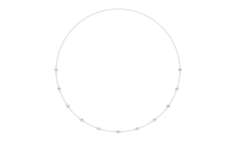 0.85cttw Lab-Grown Round Diamond Station Necklace