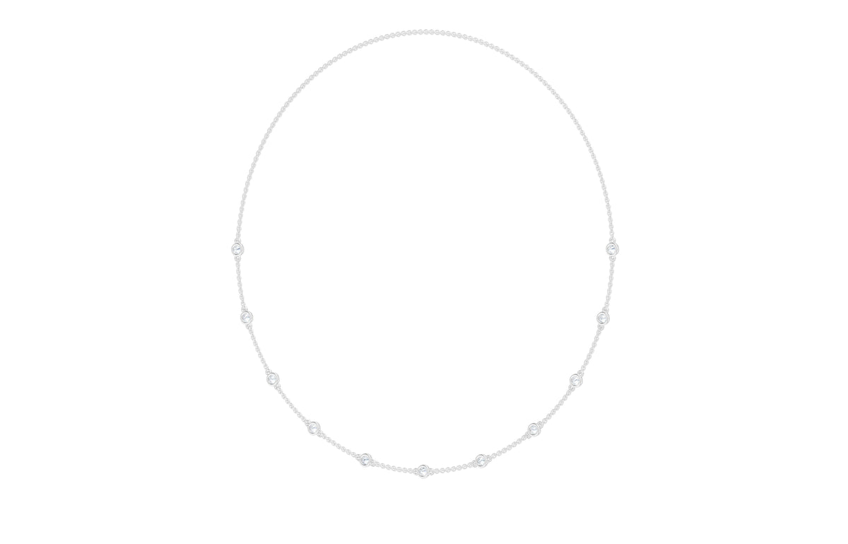 0.85cttw Lab-Grown Round Diamond Station Necklace
