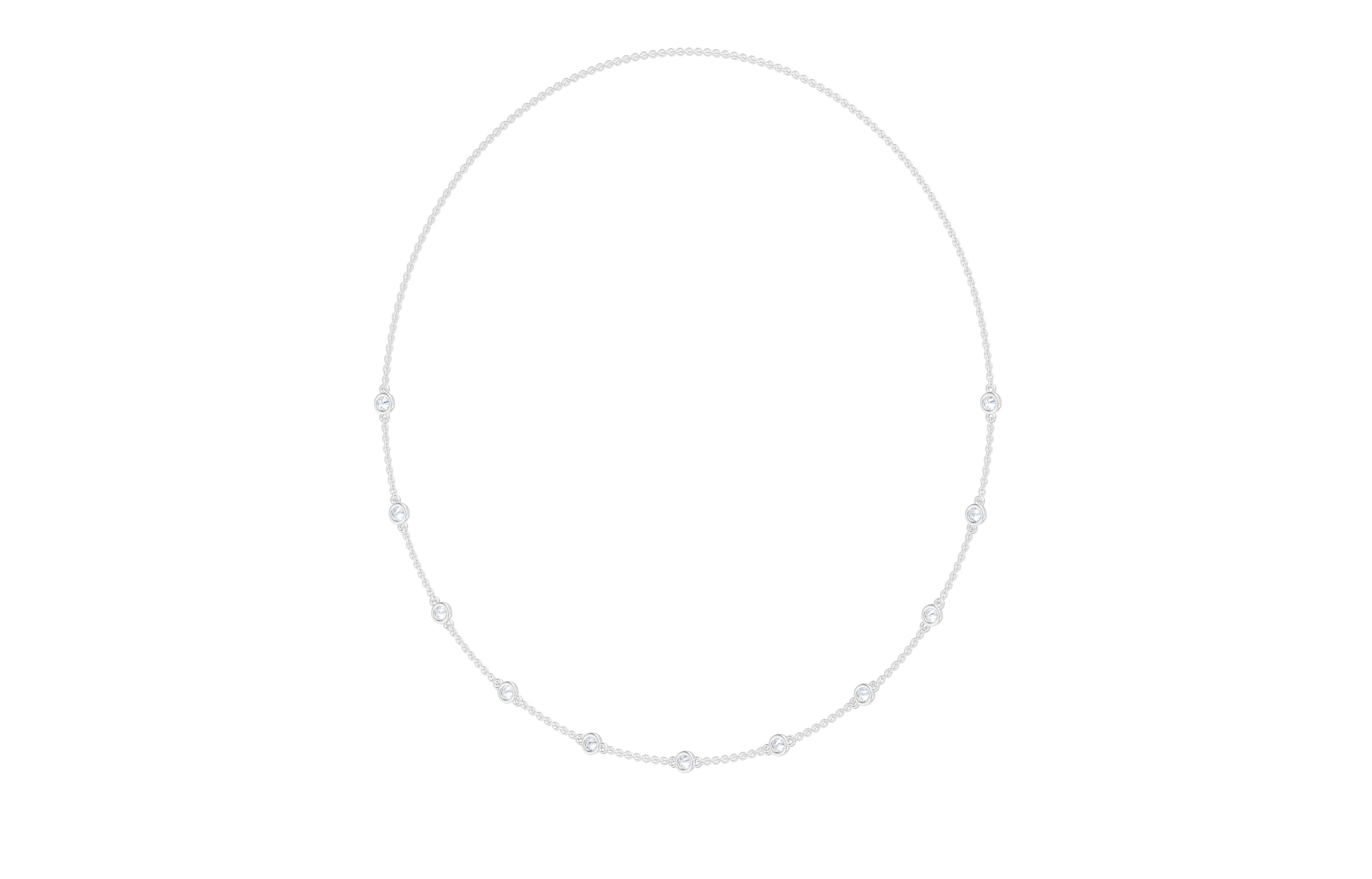 0.85cttw Lab-Grown Round Diamond Station Necklace