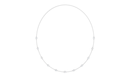 0.85cttw Lab-Grown Round Diamond Station Necklace