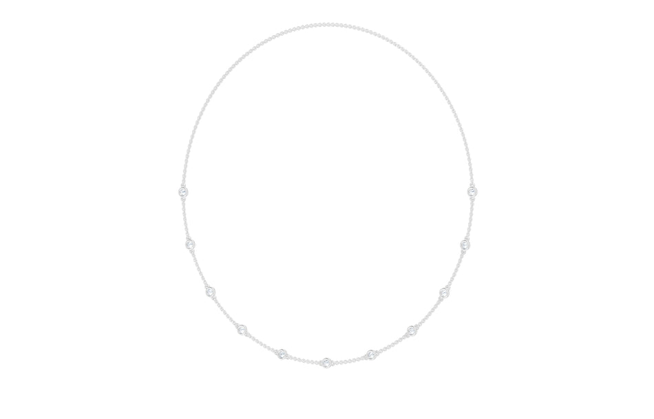 0.85cttw Lab-Grown Round Diamond Station Necklace