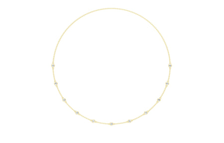 0.85cttw Lab-Grown Round Diamond Station Necklace