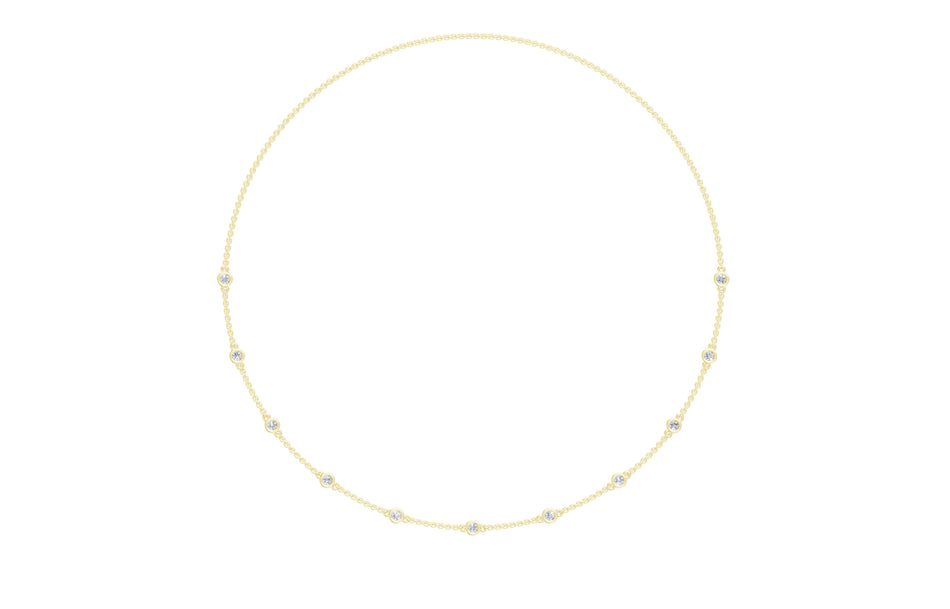 0.85cttw Lab-Grown Round Diamond Station Necklace