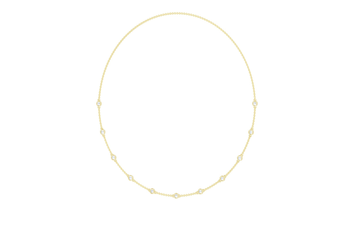 0.85cttw Lab-Grown Round Diamond Station Necklace