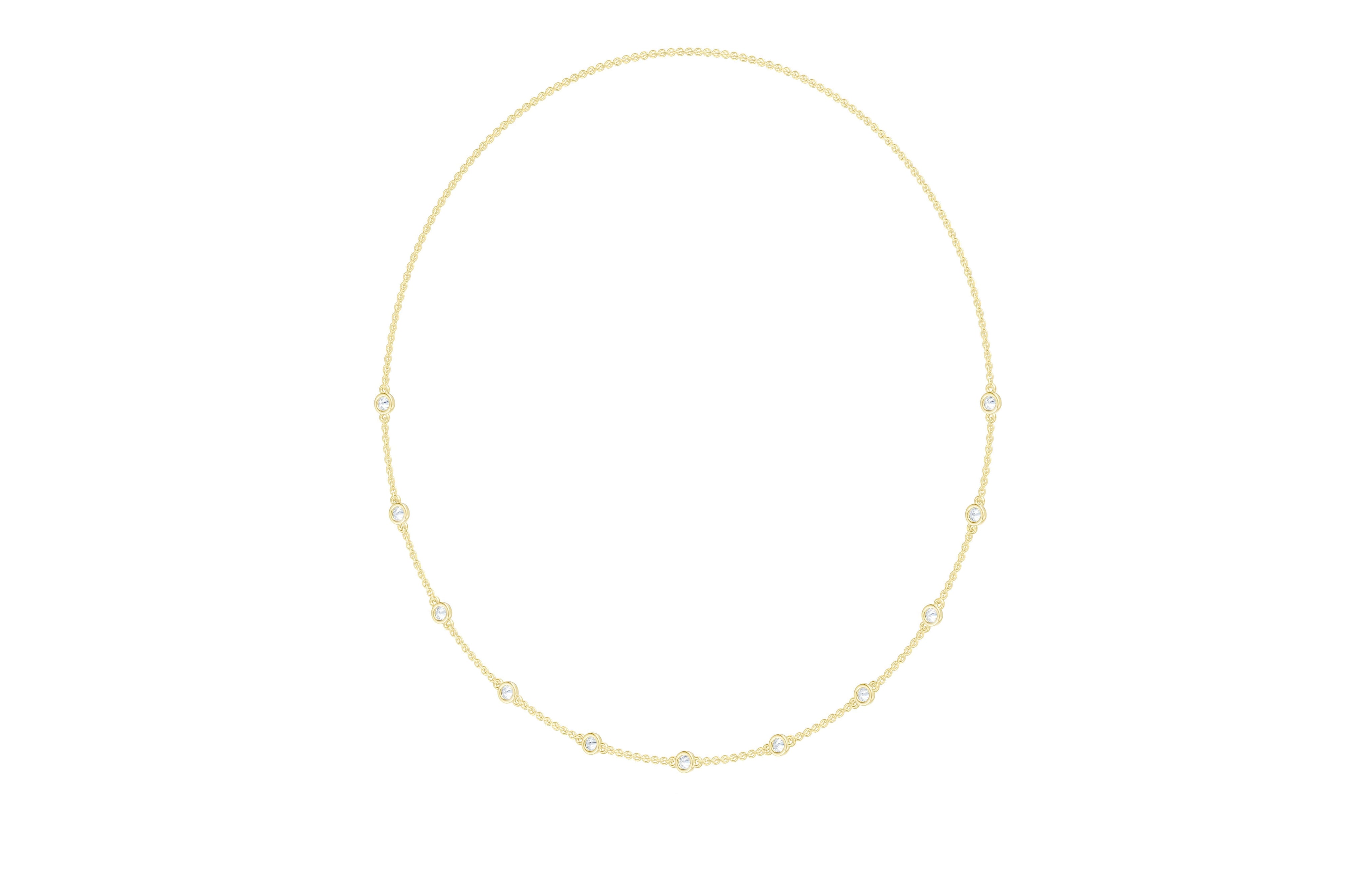 0.85cttw Lab-Grown Round Diamond Station Necklace