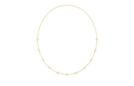 0.85cttw Lab-Grown Round Diamond Station Necklace