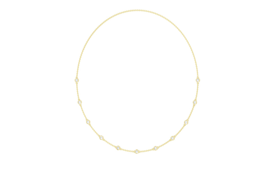 0.85cttw Lab-Grown Round Diamond Station Necklace