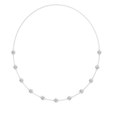 3.50cttw Lab-Grown Round Diamond Bezel Station Necklace
