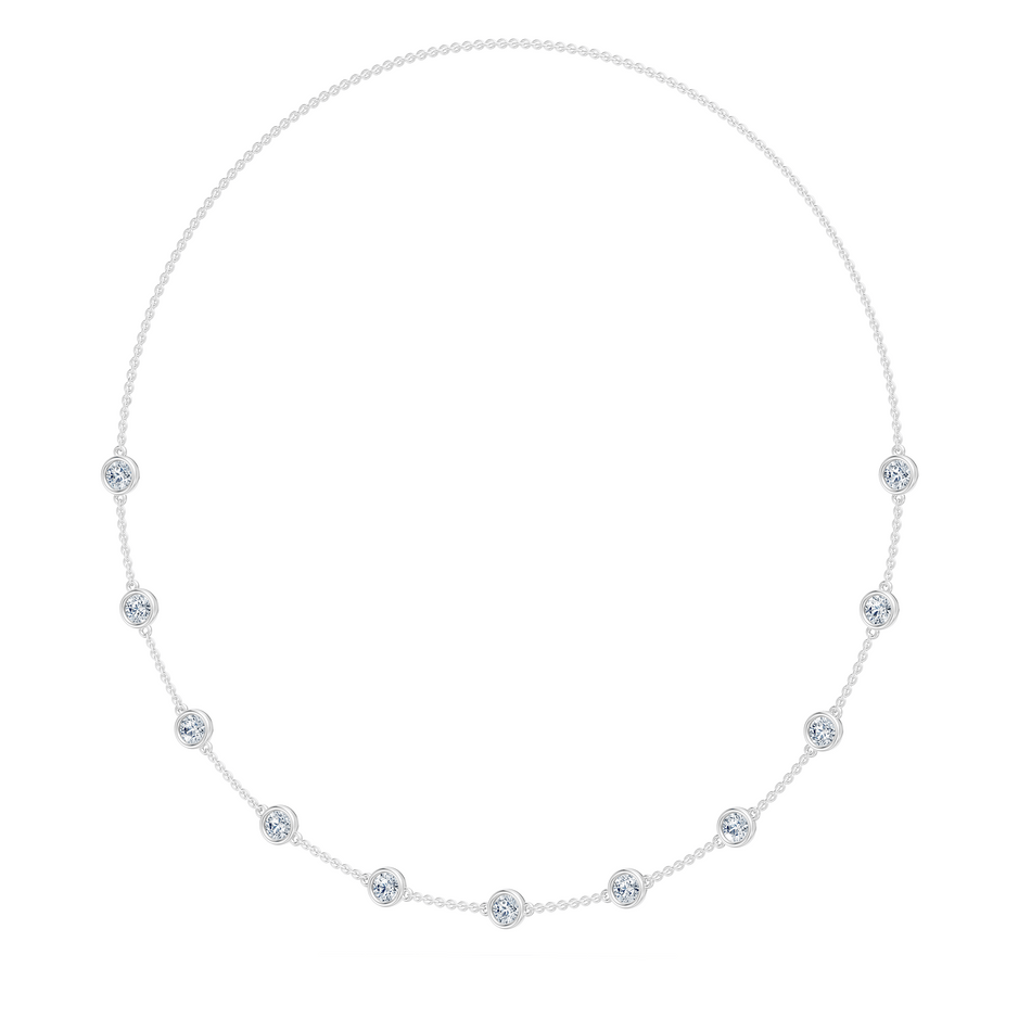 3.50cttw Lab-Grown Round Diamond Bezel Station Necklace