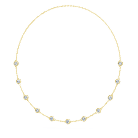 3.50cttw Lab-Grown Round Diamond Bezel Station Necklace