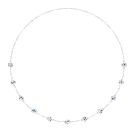 3.50cttw Lab-Grown Round Diamond Bezel Station Necklace