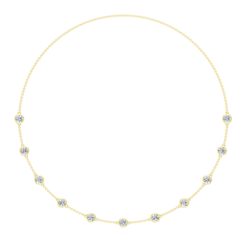 3.50cttw Lab-Grown Round Diamond Bezel Station Necklace