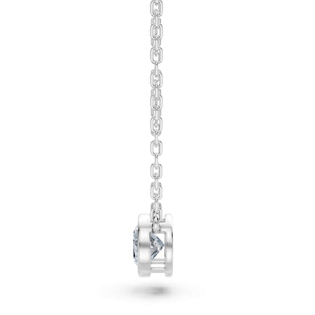 1.00ct East-West Oval Cut Lab-Grown Diamond Bezel Solitaire Necklace