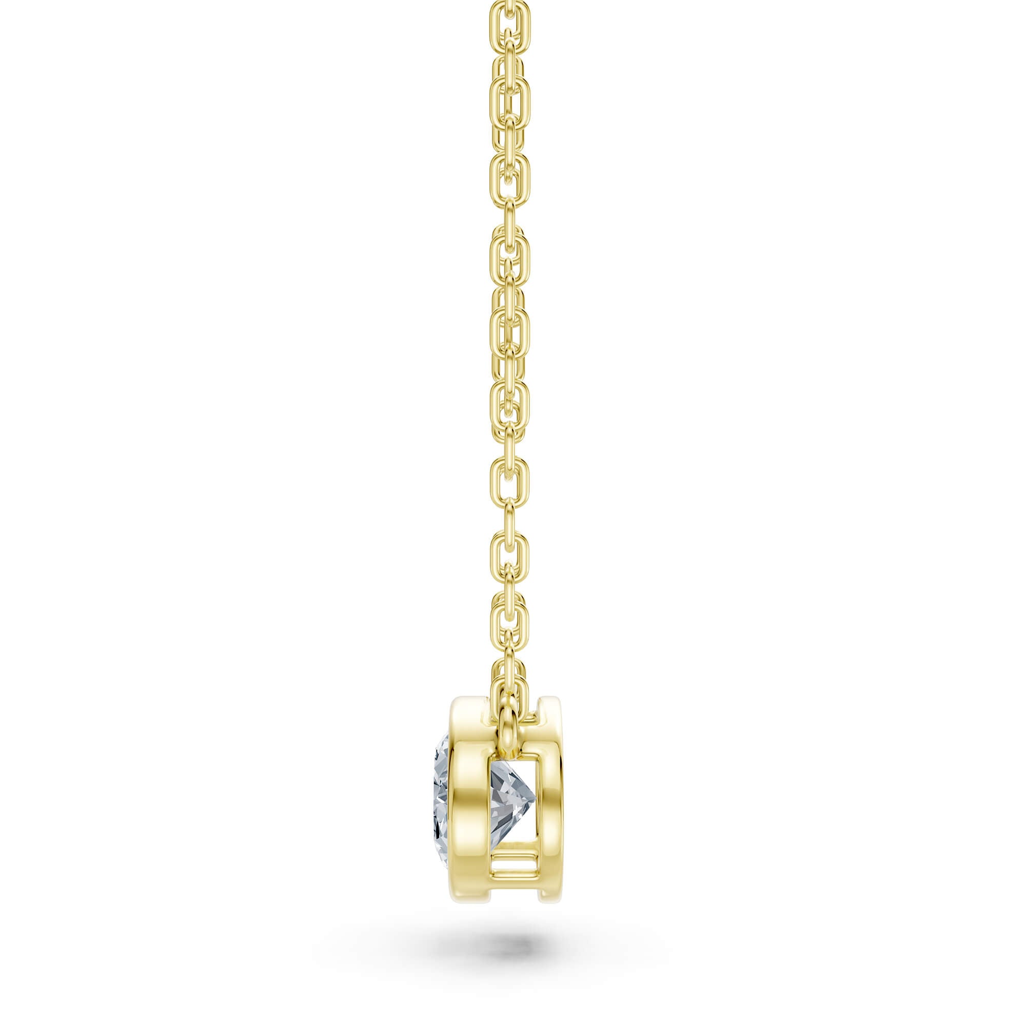1.00ct East-West Oval Cut Lab-Grown Diamond Bezel Solitaire Necklace