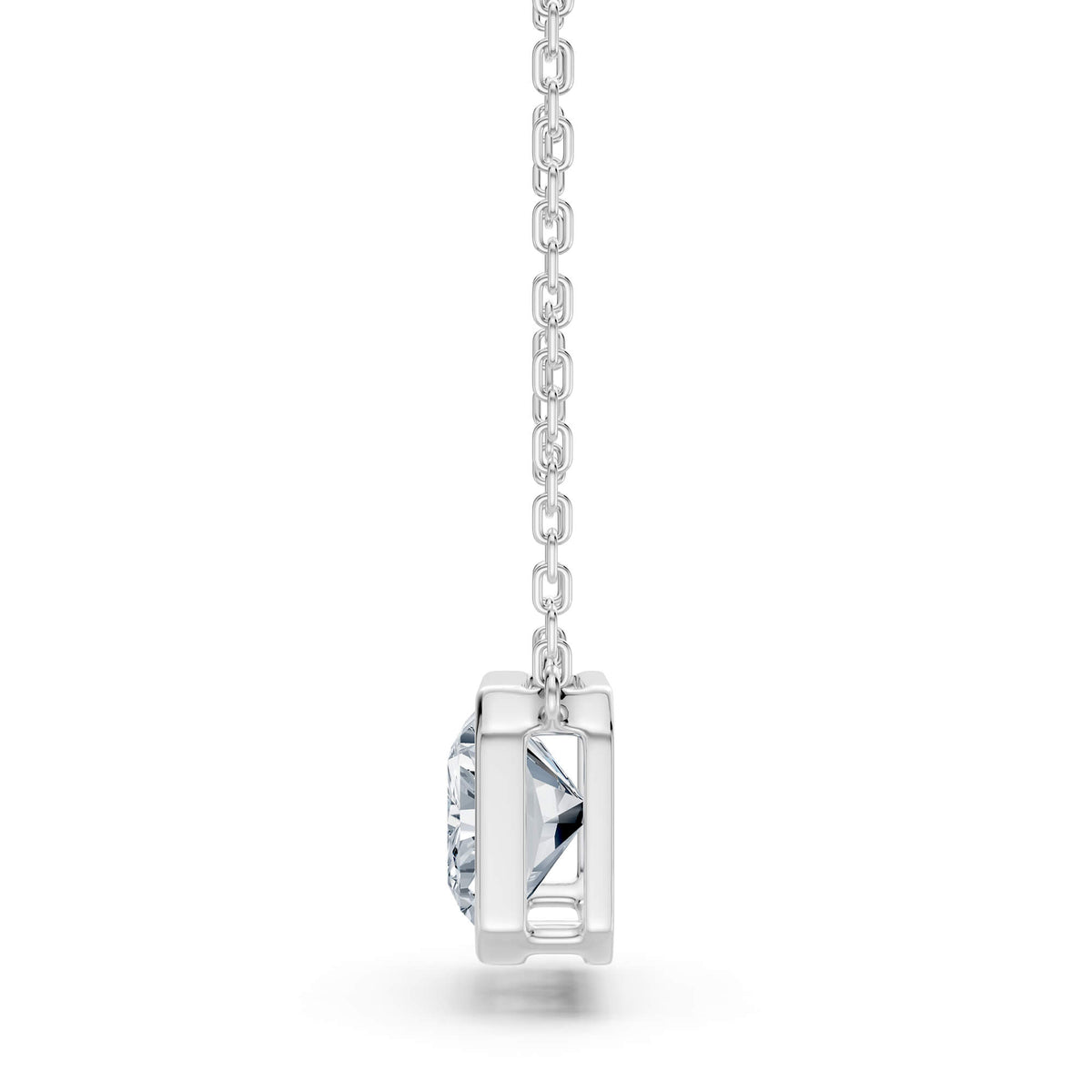 2.80ct East-West Radiant Cut Lab-Grown Diamond Bezel Solitaire Necklace