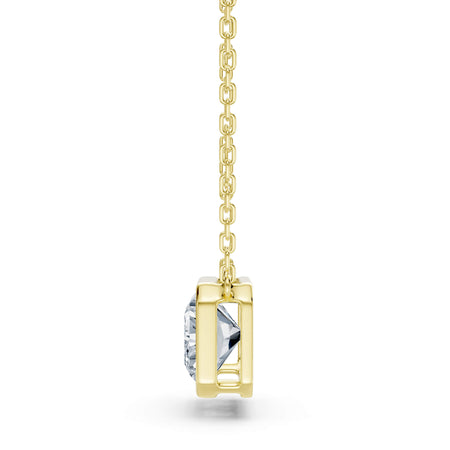 2.80ct East-West Radiant Cut Lab-Grown Diamond Bezel Solitaire Necklace