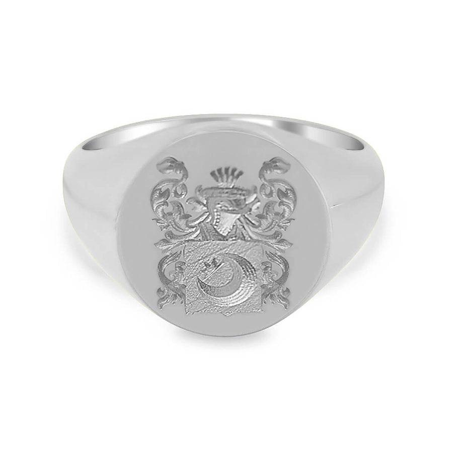 Men's Round Signet Ring - Medium - CAD Designed Family Crest / Logo