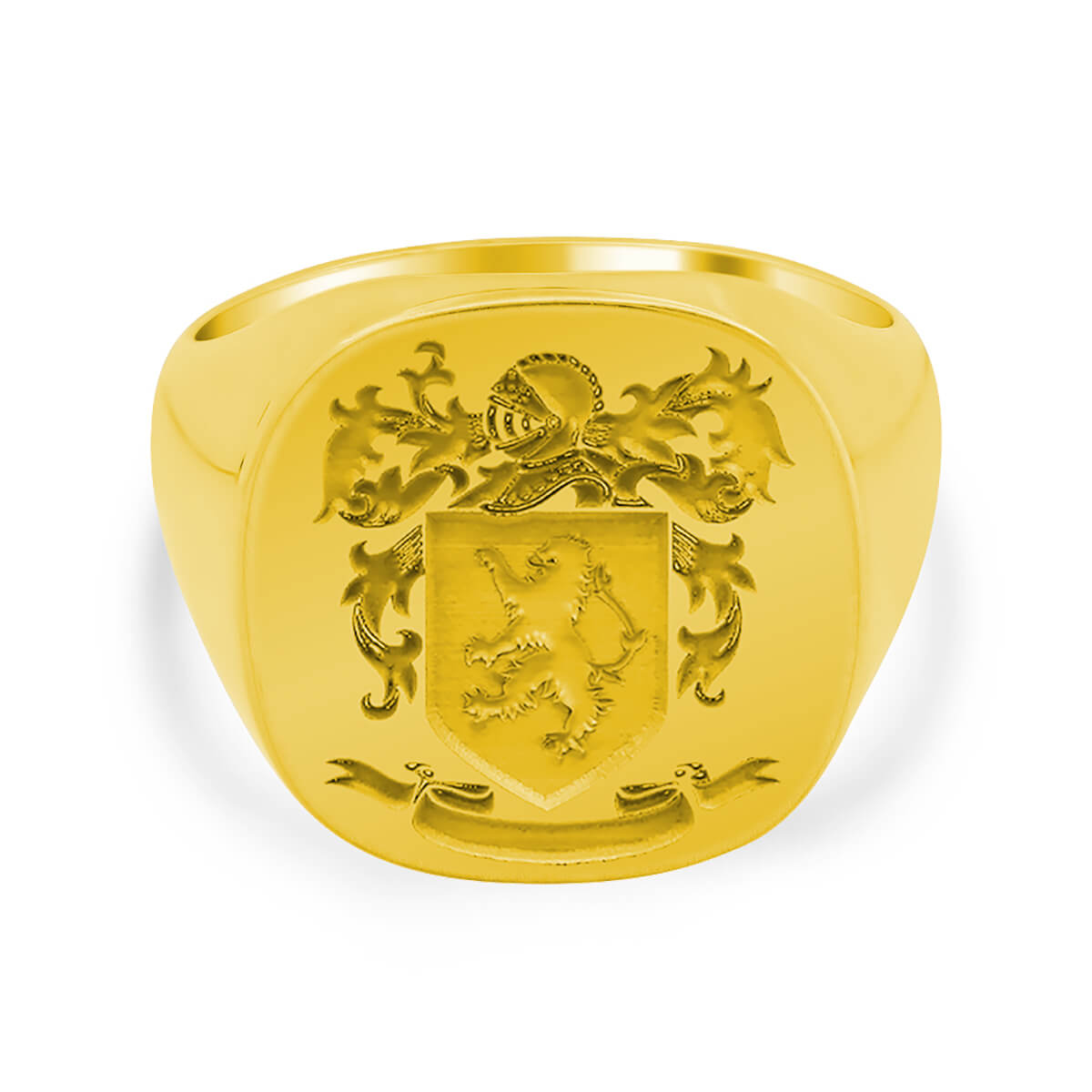 Men's Square Signet Ring - Large - Laser Engraved Family Crest / Logo ...