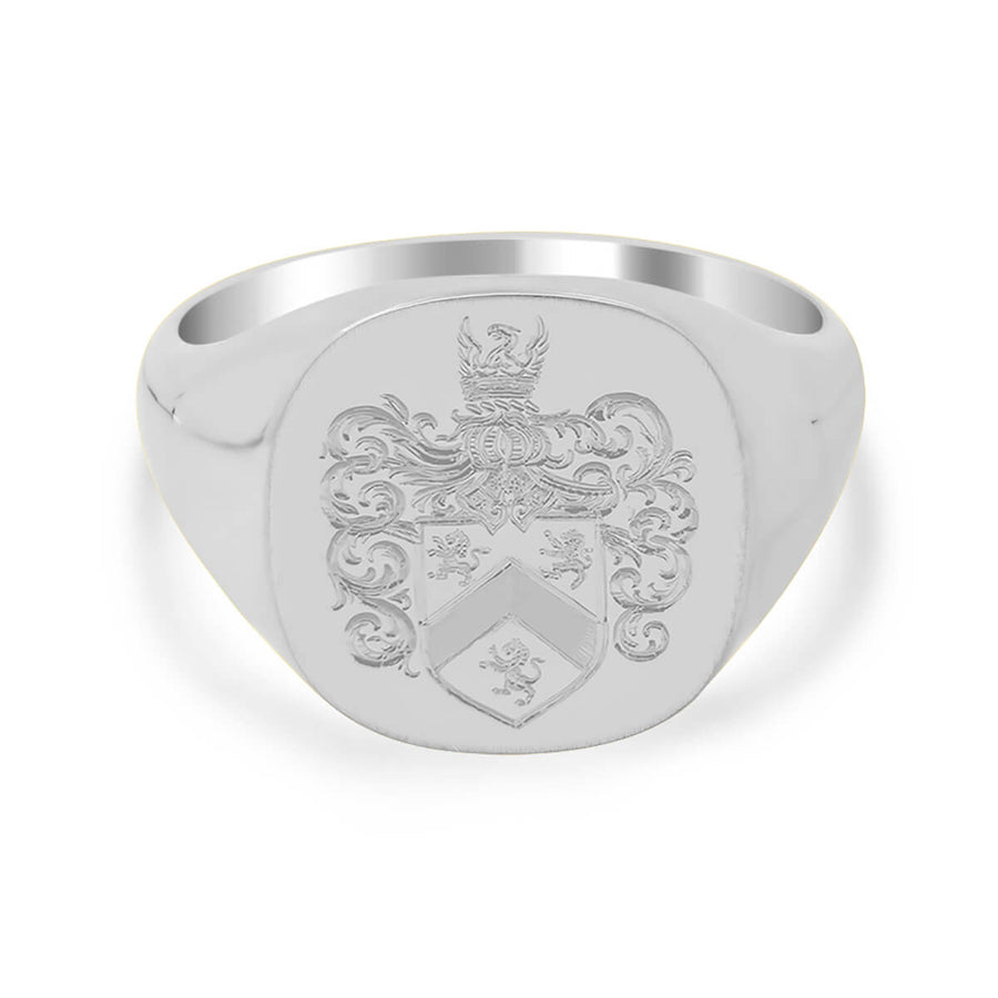 Men's Square Signet Ring - Medium - Hand Engraved Family Crest / Logo