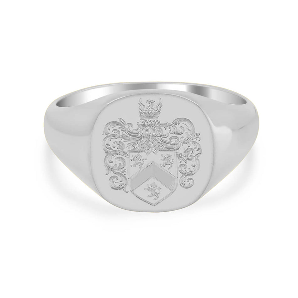 Men's Square Signet Ring - Small - Hand Engraved Family Crest / Logo