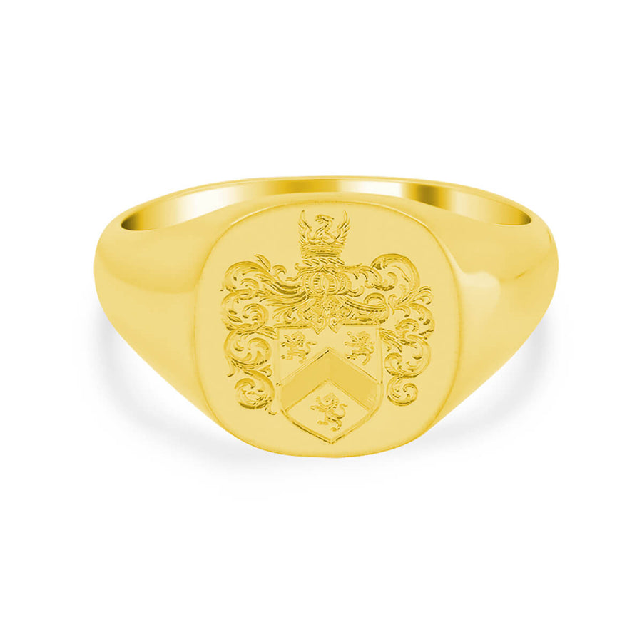 Men's Square Signet Ring - Small - Hand Engraved Family Crest / Logo