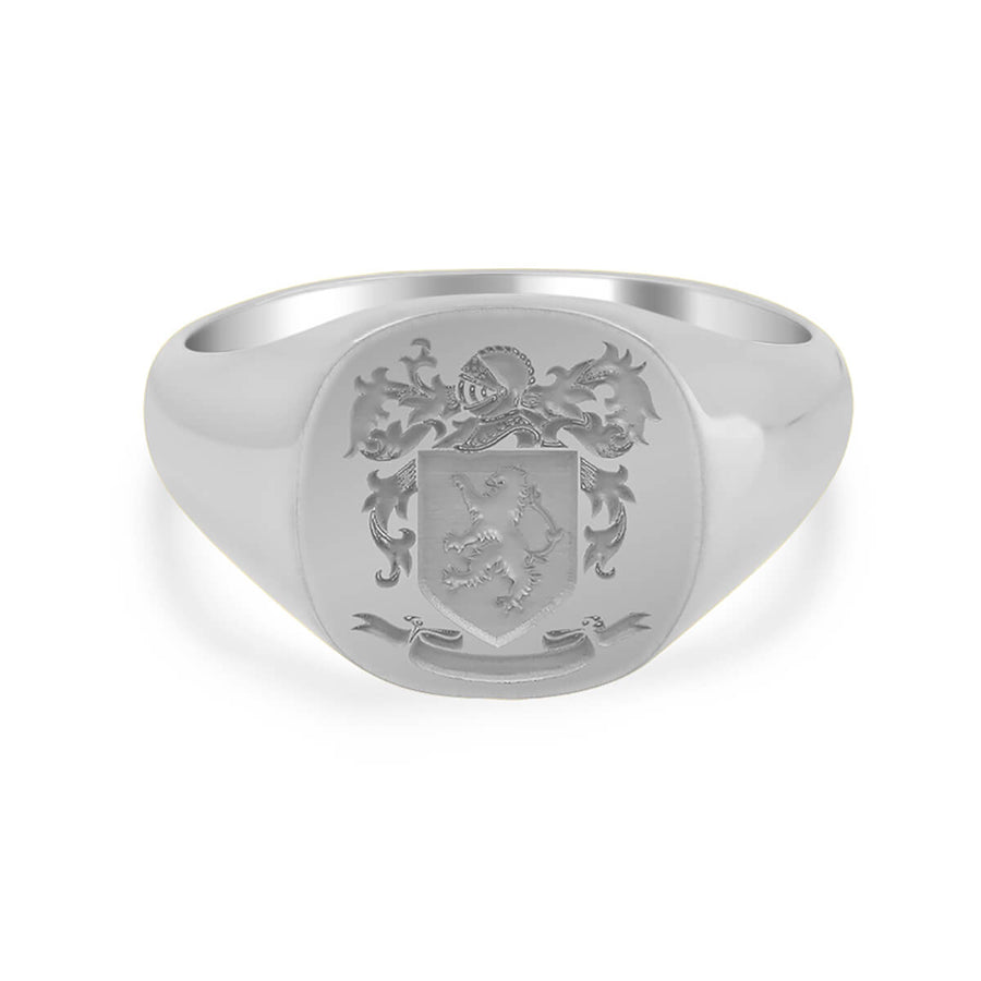 Men's Square Signet Ring - Small - Laser Engraved Family Crest / Logo