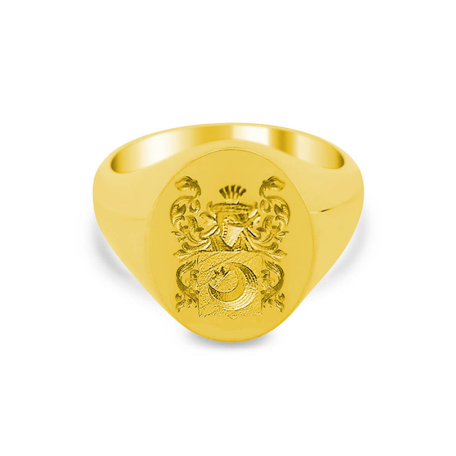 Women's Oval Signet Ring - Large - CAD Designed Family Crest / Logo