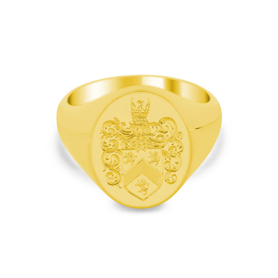 Women's Oval Signet Ring - Large - Hand Engraved Family Crest / Logo