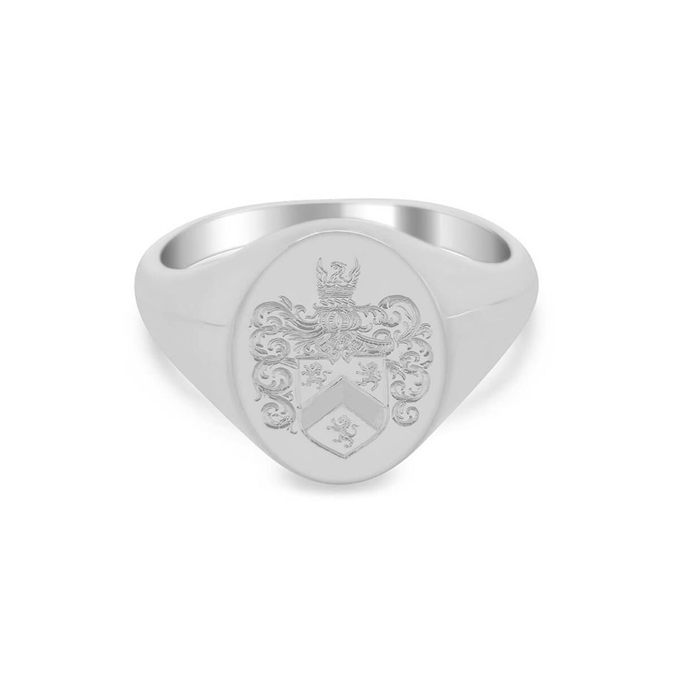 Women's Oval Signet Ring - Medium - Hand Engraved Family Crest / Logo