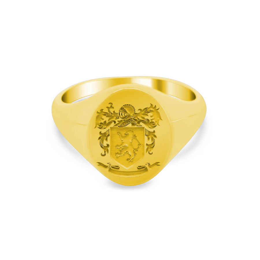 Women's Oval Signet Ring - Medium - Laser Engraved Family Crest / Logo
