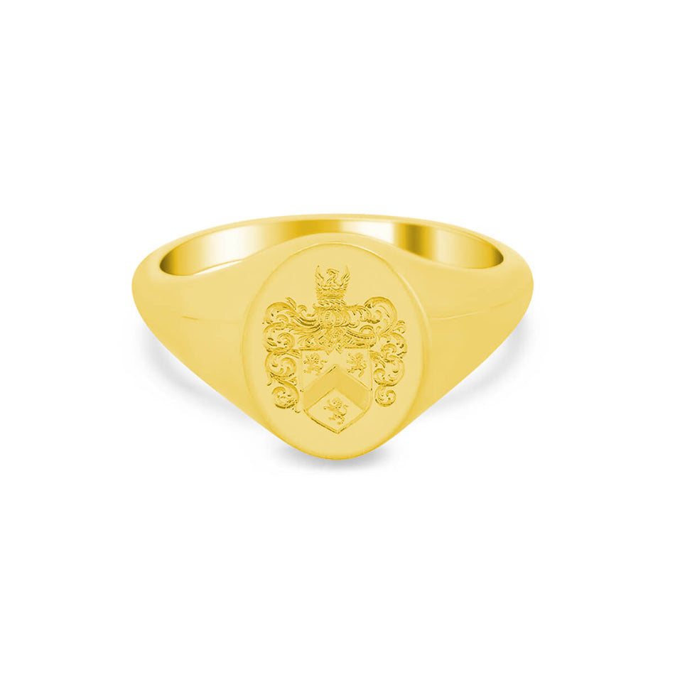 Women's Oval Signet Ring - Small - Hand Engraved Family Crest / Logo