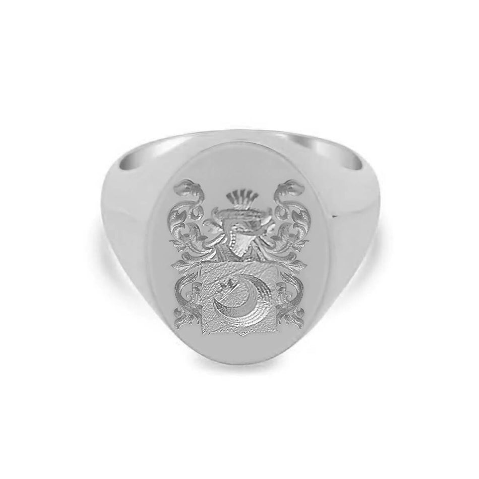 Women's Oval Signet Ring - Extra Large - CAD Designed Family Crest / Logo