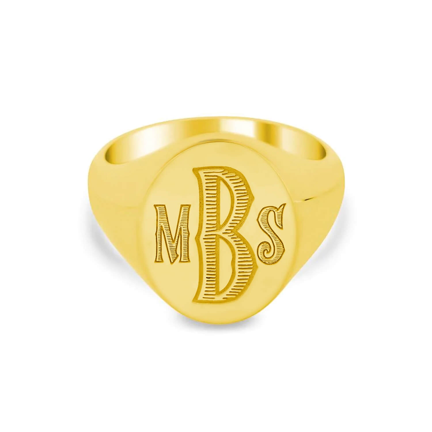 Vintage Woodcut Three Letter Monogram Signet Ring for Women – deBebians