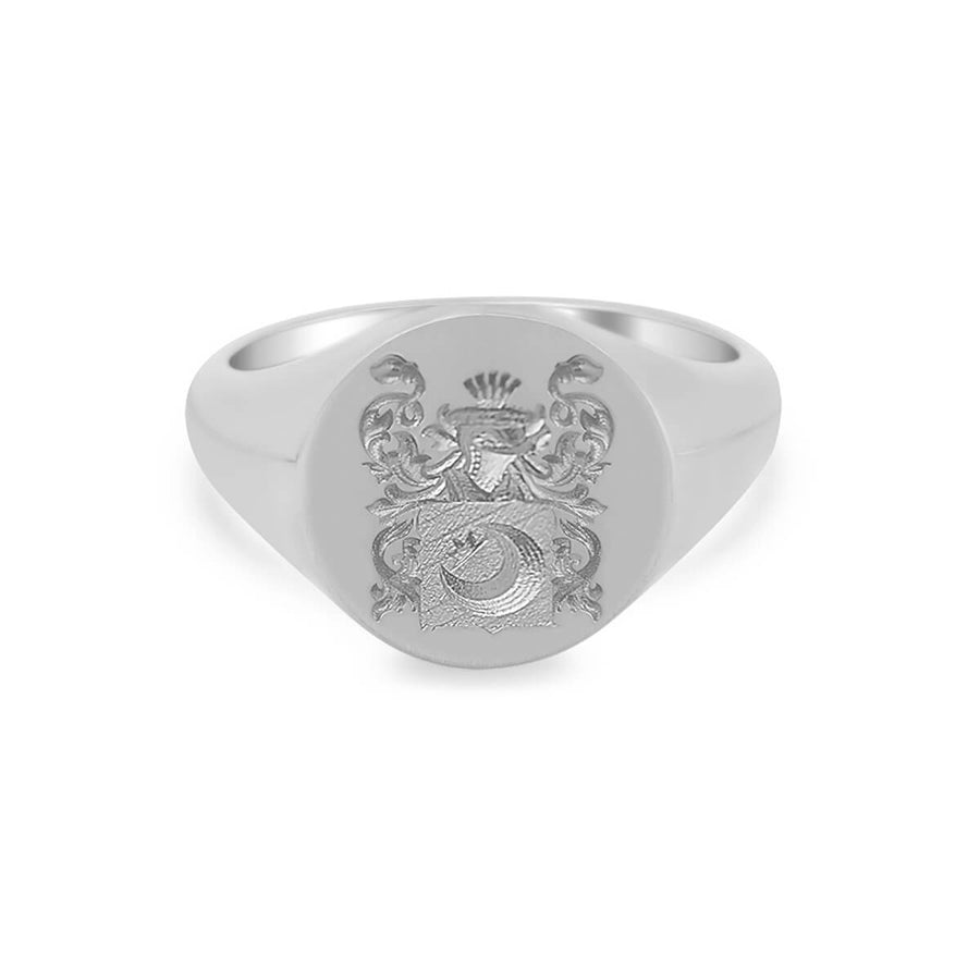 Women's Round Signet Ring - Large - CAD Designed Family Crest / Logo