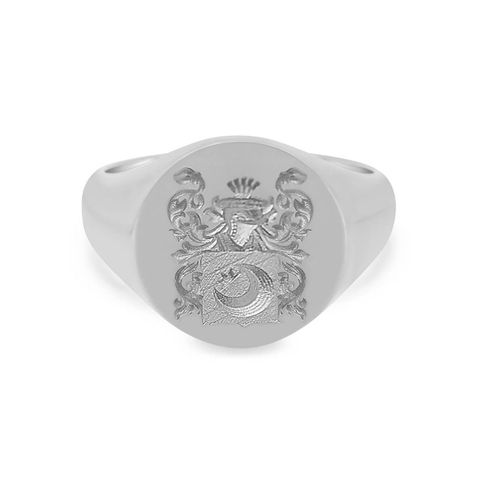 Women's Round Signet Ring - Extra Large - CAD Designed Family Crest / Logo