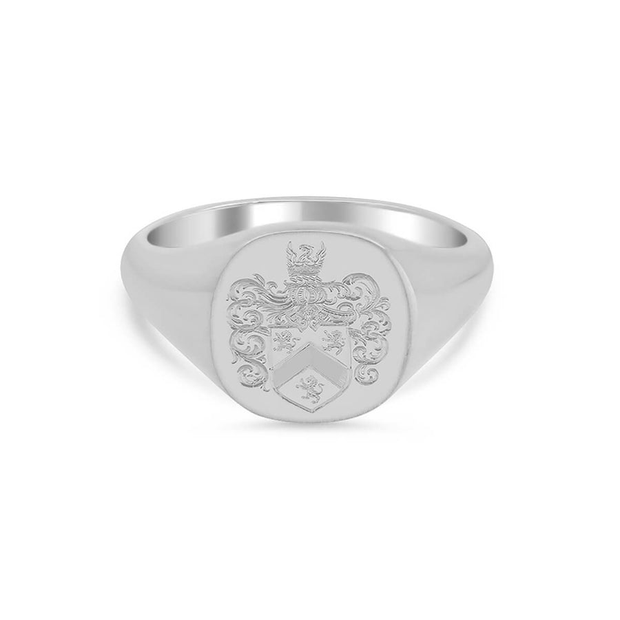 Women's Square Signet Ring - Medium - Hand Engraved Family Crest / Logo