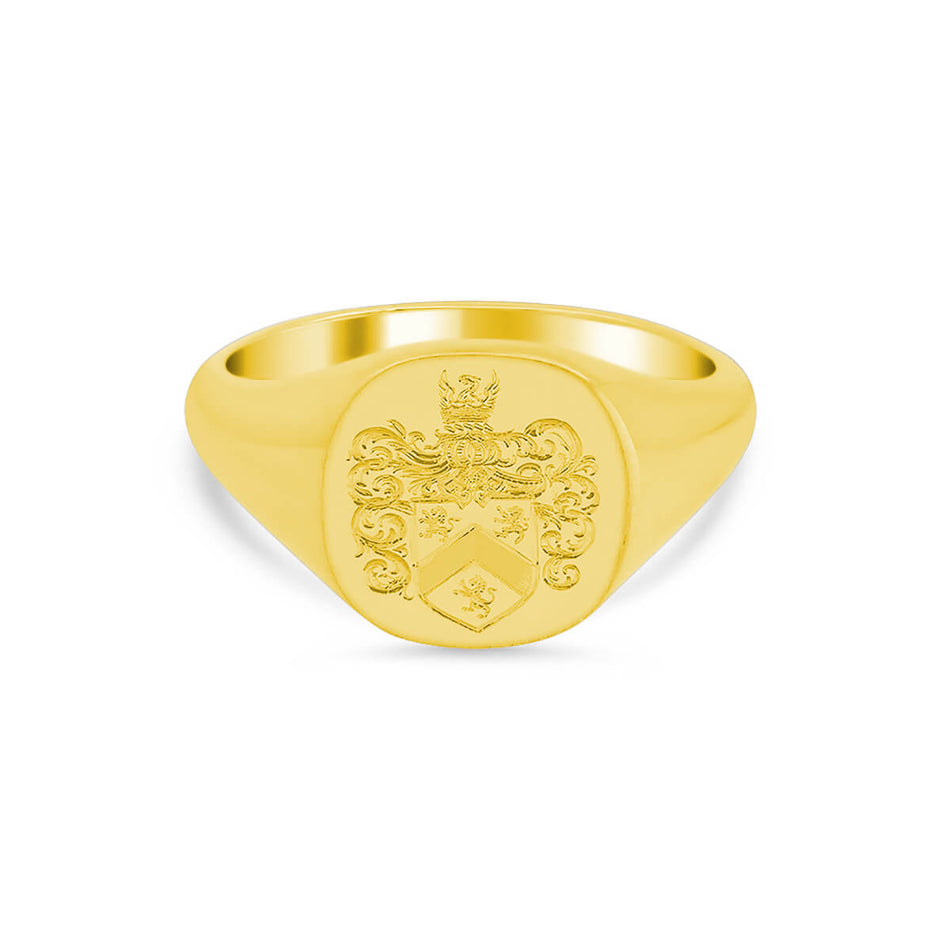 Women's Square Signet Ring - Medium - Hand Engraved Family Crest / Logo