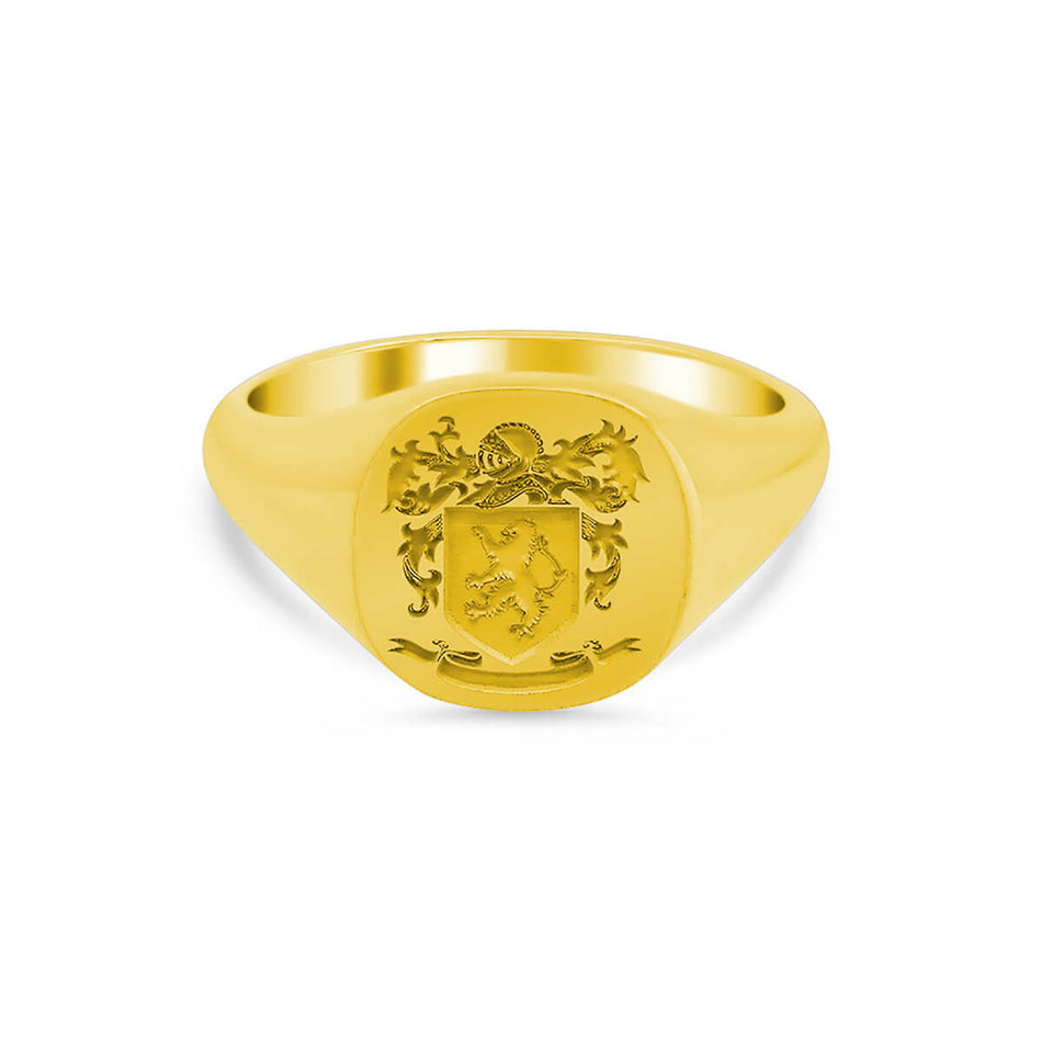 Women's Square Signet Ring - Medium - Laser Engraved Family Crest / Logo