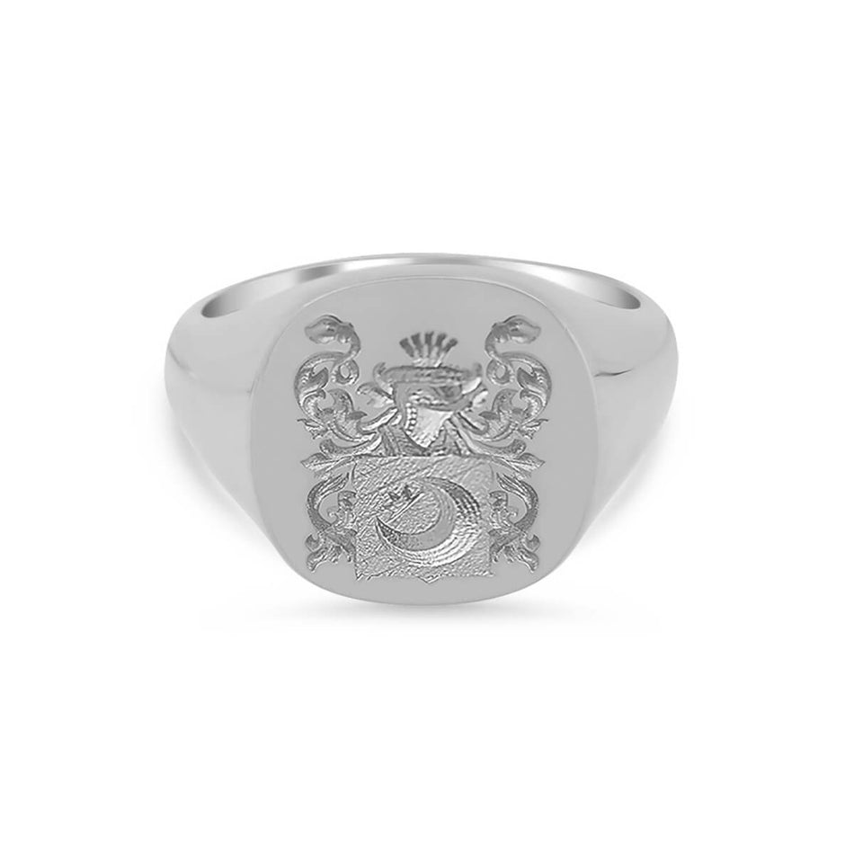 Women's Square Signet Ring - Extra Large - CAD Designed Family Crest / Logo