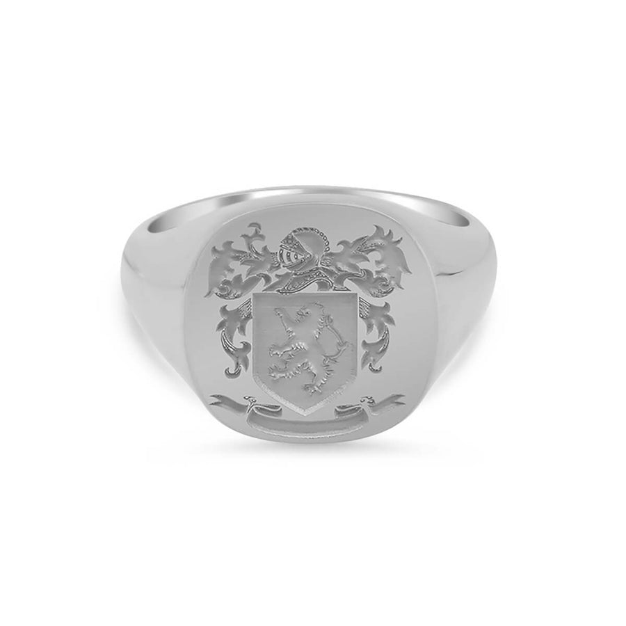 Women's Square Signet Ring - Extra Large - Laser Engraved Family Crest / Logo