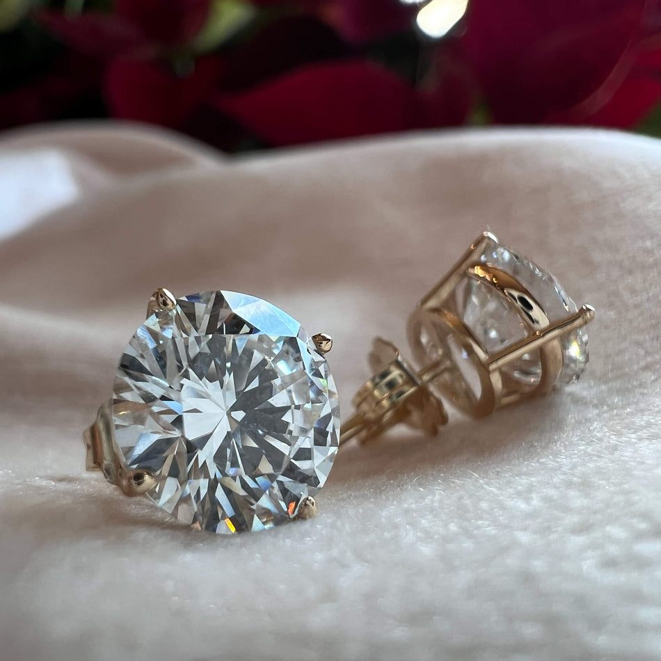 Four Prong Lab Grown Diamond Stud Earrings