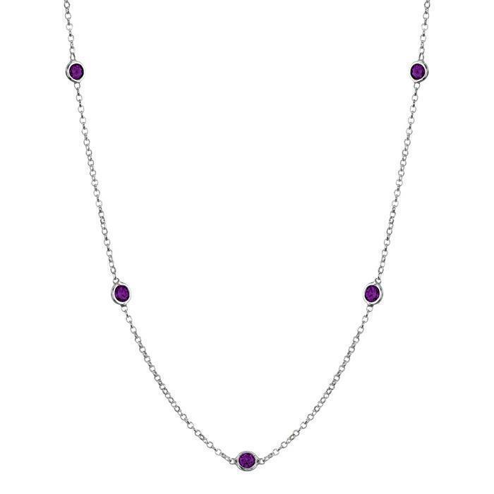 Amethyst Station Necklace Necklaces deBebians 